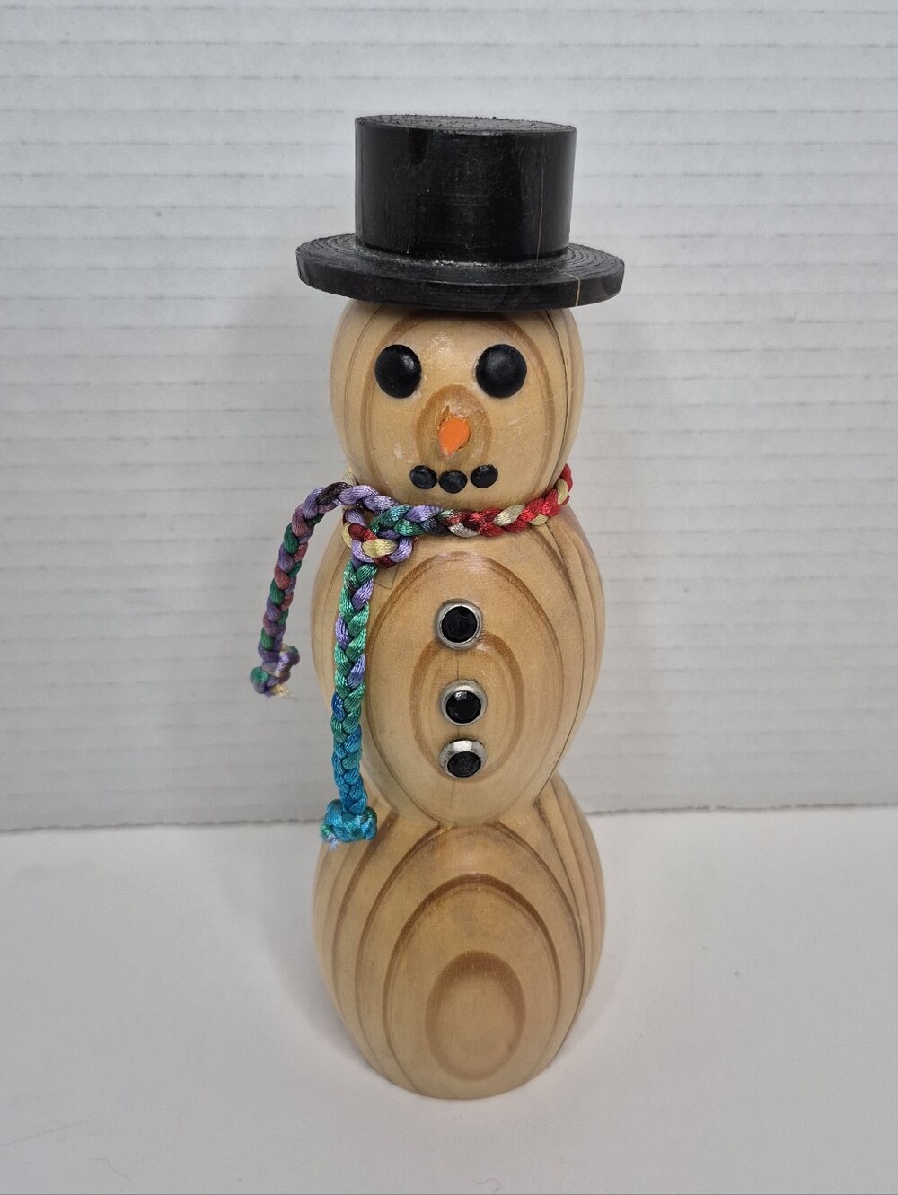 Handmade Wood Snowman Statue Excellent
